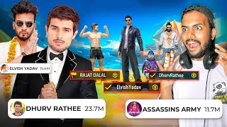 Elvish Yadav Vs Dhruv Rathee In Free Fire Gone Wrong 😱  Garena Free Fire Max [upl. by Ejroj]