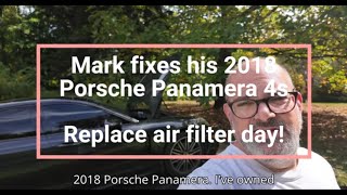 Porsche Panamera 4S 2018 971  Air Filter Replacement and Front End Removal [upl. by Arnaldo477]