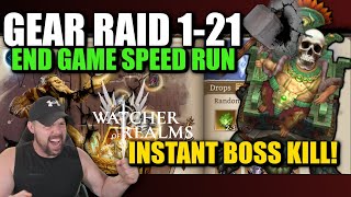 Gear Raid 121 Speed Run  Boss Down Instantly  End Game Guide  Watcher of Realms [upl. by Marcille]