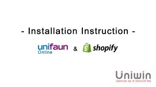 Installation Instruction Unifaun Online App Shopify [upl. by Colbye]