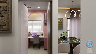 3D Walkthrough Animation for 3 BHK interior flat at Treeland  Nashik  ARY Studios [upl. by Assecnirp]