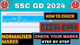 SSC GD Score Card kaise check kare Ssc gd ka marks kase check Kare 2024 ssc ke no kase dekh [upl. by Noyek]