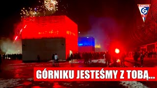 Górniku Jesteśmy z Tobą Kibice pod Stadionem Górnika 75 Lat Górnika [upl. by Gebler]