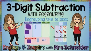 3Digit Subtraction WITH Regrouping Regrouping Tens to Ones [upl. by Ahsei]