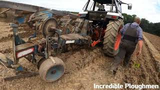 1983 David Brown 1490 36 Litre 4Cyl Diesel Tractor 83 HP Ransomes Cruckton Ploughing 2021 [upl. by Ennaer]