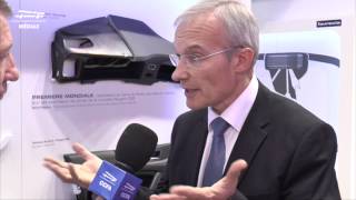 Interview CCFA  Christophe Aufrère FAURECIA  Mondial de lAutomobile 2014 [upl. by Gruver]