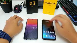 SPEED TEST XIAOMI POCO X3 NFC VS REALME NARZO 20 PRO  SNAPDRAGON 732G VS MEDIATEK HELIO G95 [upl. by Coryden]