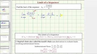 Ex Limit of a Sequence Using LHopitals Rule Convergent [upl. by Pelletier]