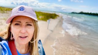 Rockhounding Petoskey Stones Charlevoix Michigan Fisherman’s Island NORTHERN LIGHTS DONNA [upl. by Erdman]