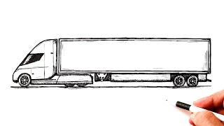 How to draw a Tesla Semi Truck [upl. by Etteuqaj]