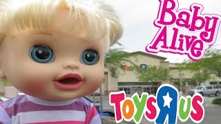 BABY ALIVE Toys R Us HAUL amp Outing With Audrey For The First Time [upl. by Nojid488]