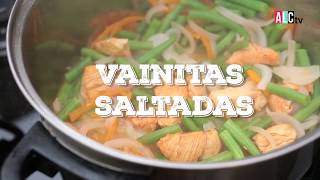 Recetario ALC l Vainitas salteadas con pollo [upl. by Gass]