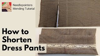 How to Shorten Dress Pants with hem tape [upl. by Fritzie656]