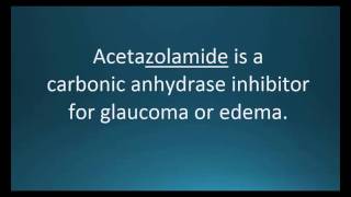 UntitledHow to pronounce acetazolamide Diamox Memorizing Pharmacology Video Flashcard [upl. by Patsy]