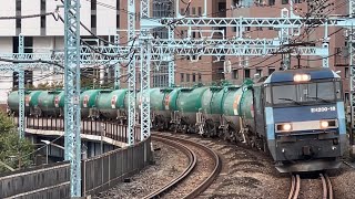 JR貨物EH200形18号機＋タキ10B（両）が石川町駅1番線を通過するシーン（臨8092レ・高A225・石油返空）20241024 [upl. by Everest]