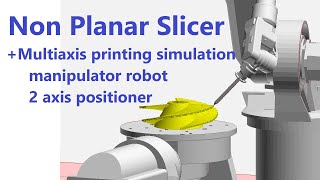 Non planar slicing and multi axis printing simulation [upl. by Macknair628]