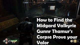 God of War 4 2018 How to Find the Midgard Valkyrie Gunnr Thamurs Corpse Walkthrough [upl. by Opportina150]