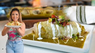 The Best ENCHILADA STYLE SALSA VERDE WET BURRITOS one Burrito is NEVER Enough [upl. by Adihsaar]