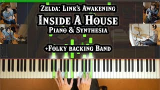 Zelda Links Awakening  Inside A House Piano  Synthesia How To Play Piano Tutorial [upl. by Halden]