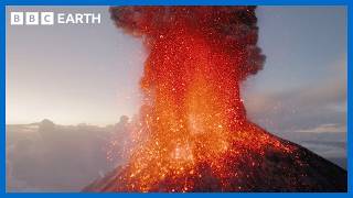 Precision Drone Flying Around An Erupting Volcano Pt 2  BBC Earth Science [upl. by Beuthel]