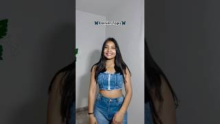 Denim Tops 🦋 Review trendingshorts fashionshorts denim ootd [upl. by Renckens]