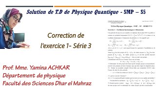 Solution de l’exercice 1 Série 3  Oscillateur harmonique à 2 dim  TD de Physique Quantique  SMP [upl. by Bayard]