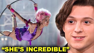 Tom Holland Reacts Zendayas Most Iconic Dance Moves [upl. by Ruford]