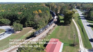 NS Engines 6974 6962 WB Mixed Short Haralson County Georgia 111424 [upl. by Weiss]