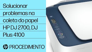 Solucionar problemas na coleta do papel  HP DeskJet 2700 DeskJet Plus 4100  HP [upl. by Afira]