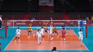 Ben Toniutti setting Team France at Tokyo 2020 OG [upl. by Adnohsak]