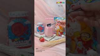 RESEP STRAWBERRY ROSE MILKSHAKE DENGAN POPPING BOBA MINUMAN KEKINIAN ALA CAFE UNTUK IDE USAHA JUALAN [upl. by Sherline576]