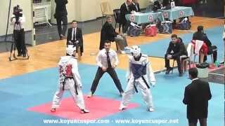 63kg Semifinal Yunus Emre Sayan vs Furkan Uzun 2013 Turkish TKD Championships Under 21 [upl. by Nicodemus]