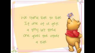 Shoulder to Shoulder Lyrics Winnie the Pooh HD [upl. by Yvor864]