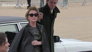 Lesley Manville The Crown  Loewe Fall Winter 20242025 fashion show in Paris  01032024 [upl. by Amitak]