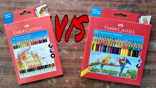 Faber castell bi color vs Faber castell triangular  colored pencils comparison  Artkush Daksh [upl. by Samalla404]