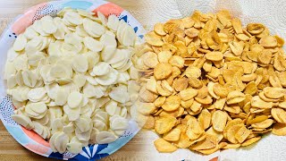 GARLIC CHIPS  Homemade♨︎MsKitchen♨︎【Vlog303】 [upl. by Nosnehpets]