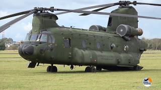 Heldairshow 2017 Chinook startup  Royal Netherlands Air Force [upl. by Arac949]