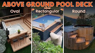 100 Cool Above Ground Pool Deck Ideas on a Budget for Oval Rectangular and Round Pools [upl. by Dnesnwot629]