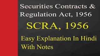 Securities Contacts and Regulation Act 1956  SCRA 1956 [upl. by Oetam306]