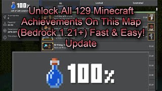 Unlock All 129 Minecraft Achievements On This Map Bedrock 121 Fast amp Easy Update [upl. by Aisek207]