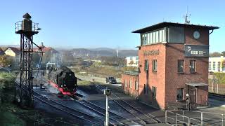 Brockenbahn  Dampflok im Betriebswerk Wernigerode [upl. by Ahsinal]