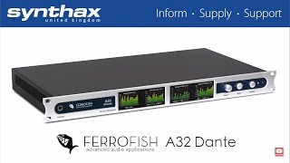 Ferrofish A32 Dante  Dante MADI ADAT Analogue Converter [upl. by Hoopen716]