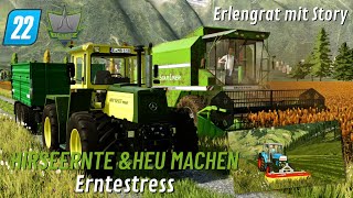 FS 22LS 22HirseernteampHeu machen im ErntestressErlengrat mit StoryDeutz Eicher MBTrac HD [upl. by Adara769]