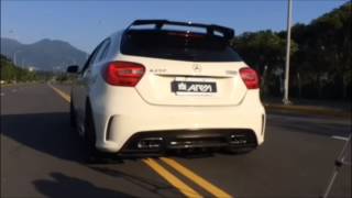 Raw footage MercedesBenz A250 with highflow performance down pipe  catback exhaust system [upl. by Debera]