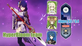 Raiden F2P Hyperbloom team Abyss 33  34  Genshin impact [upl. by Dagnah]