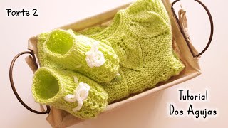 Como tejer Escarpines medias botitas zapatitos para bebes Dos Agujas Tricot Palitos Parte 2 de 2 [upl. by Anastasie214]