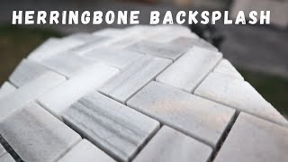 How to Install Mosaic Herringbone BACKSPLASH long weekend project [upl. by Rolph]