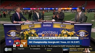 SEC Football Final  Reaction to NCAAF Week 15 Georgia stuns Texas in OT SEC championship victory [upl. by Paehpos]