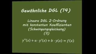 Gewöhnliche DGL 14 Schwingungsgleichungen II [upl. by Geiss]