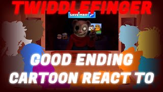 Cartoon react to FNF TWIDDLEFINGER [upl. by Ettesel831]